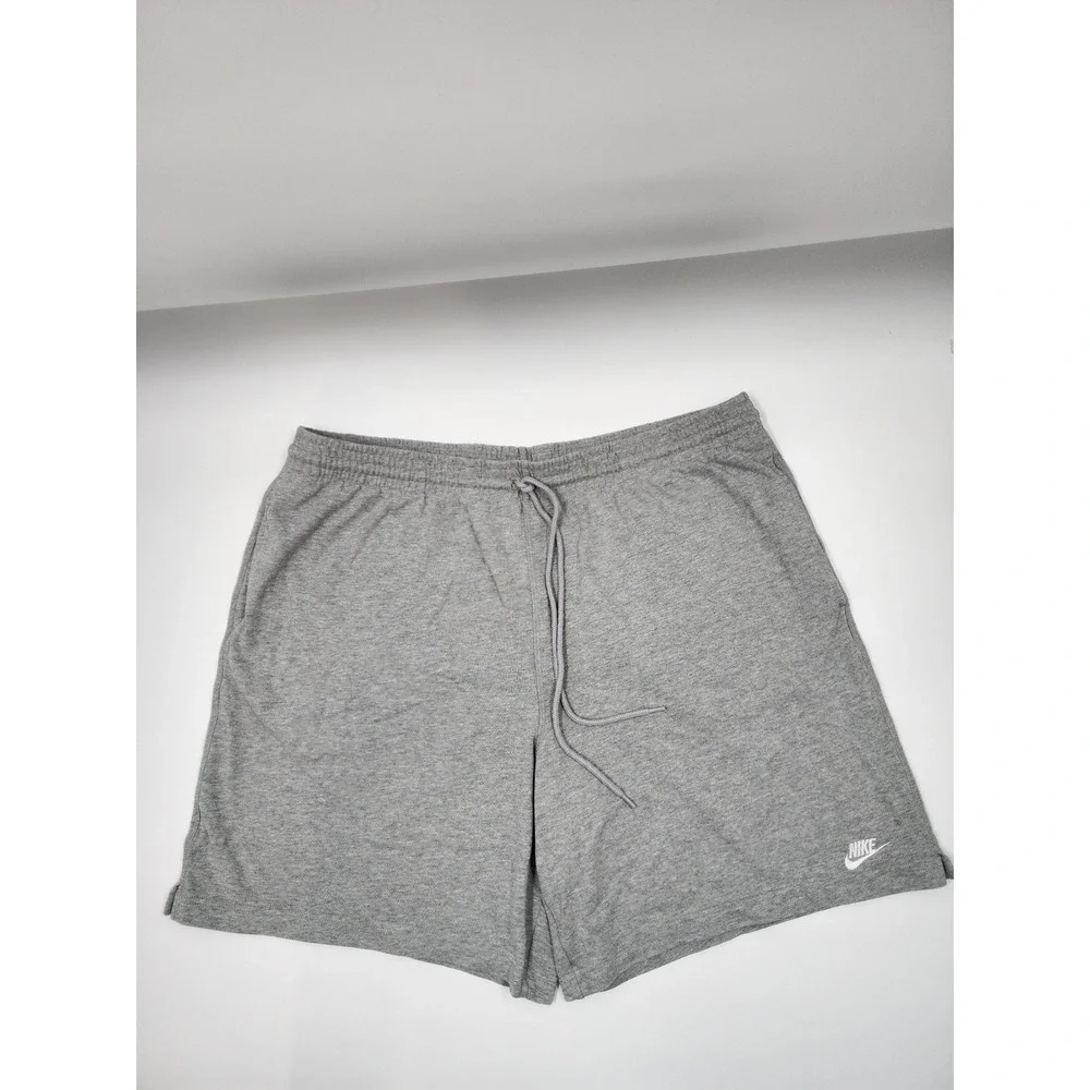 Nike Mens Sportswear Jersey Shorts Gray Cotton Elastic Waist Pockets XL